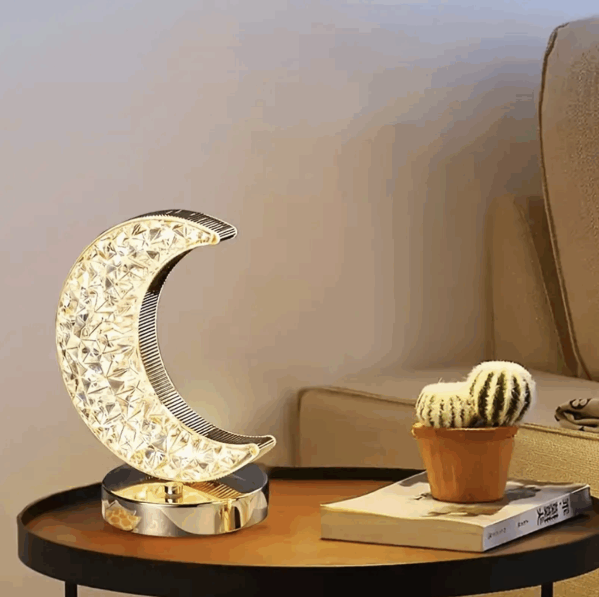 Lampara nordica tactil en forma Luna